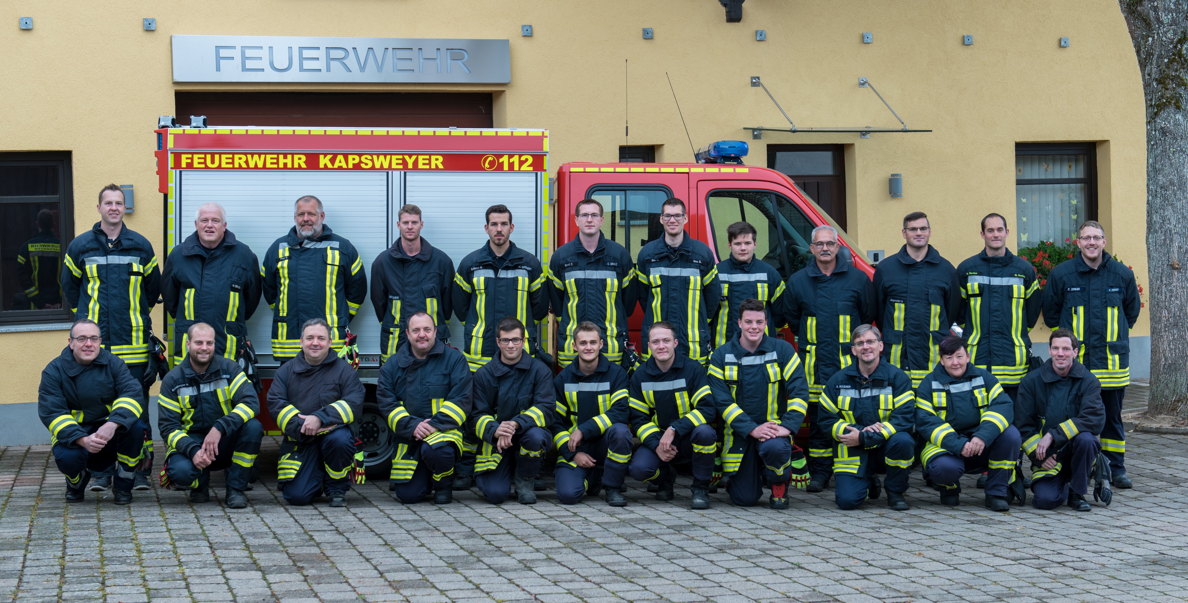 Gruppenbild der Freiwilligen Feuerwehr Kapsweyer im Jahr 2019